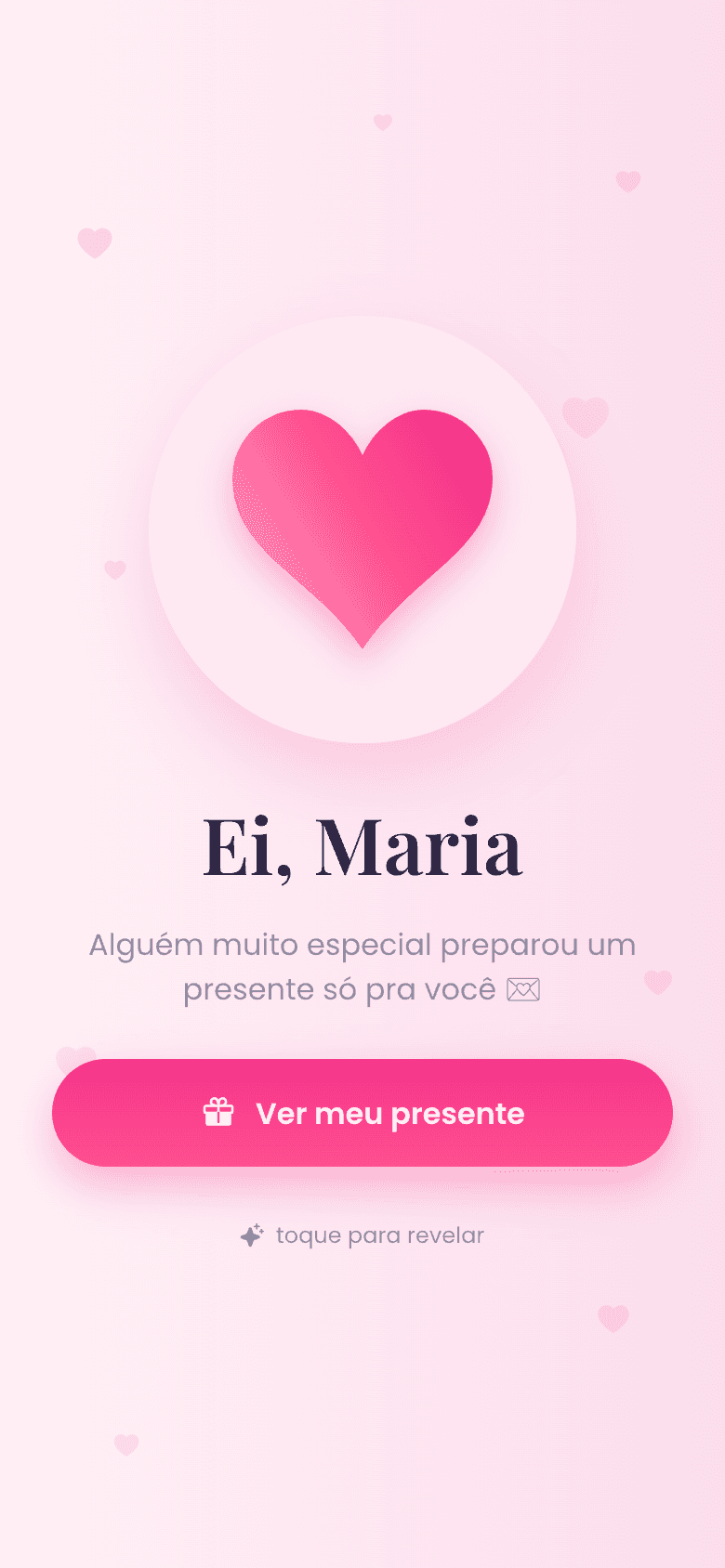 Tela de abertura do presente